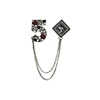 wrtgerht rétro 5 broches bijoux corsage gland chaîne hommes et femmes costume collier pin accessoires broches (color : purple, size : one size)