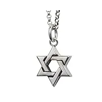 Étoile juive de david charm pendant pour hommes, collier Étoile à six pointes gothiques sterling argenté bijouxry, ozzki, seulement pendant
