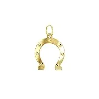 lucchetta pendentif fer à cheval porte-bonheur en or jaune 14 carats - bijou femme fille enfant pour colliers et bracelets - authentique made in italy