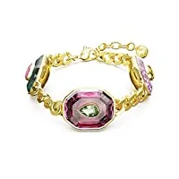 swarovski bracelet chroma - coupe mixte - multicolore - plaqué or, m, cristaux plaqués or, cristaux