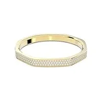 swarovski bracelet-jonc dextera, forme octogonale, plaqué ton or, orné de cristaux, taille l