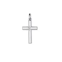 croix catholique or blanc - pendentif - 750/00 - pendentif croix or blanc
