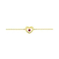 bracelet rubis cœur or jaune 18 carats - bijoux femme luxe - joaillerie française