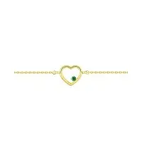 bracelet emeraude coeur or jaune 18 carats - bijoux femme luxe - joaillerie française