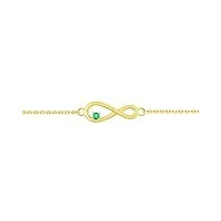 bracelet infini emeraude or jaune 18 carats - bijoux femme luxe - joaillerie française
