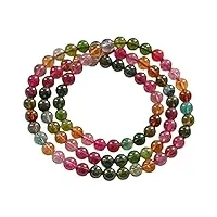 uthty bracelet perle pierre brésil naturel coloré tourmaline gemme cristal 6mm perle ronde femmes bracelet aaaaaa (color : as shown)