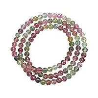 uthty bracelet perle pierre 6mm véritable tourmaline naturelle colorée gemme cristal femme bracelet perle ronde aaaaa (color : as shown)