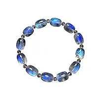 uthty bracelet perle pierre véritable pierre de lune bleue naturelle pierre précieuse baril cristal perle bracelet femme 11×8mm aaaa (color : as shown, size : 11 * 8mm)
