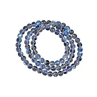 bracelet 6mm pierre de lune naturelle pierre précieuse extensible cristal perle ronde femme trois tours bracelet aaaa (color : as shown)