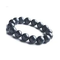 bracelet bracelet de perles rondes en cristal de guérison extensible avec pierres précieuses de saphir naturel véritable 13 mm (color : as shown)