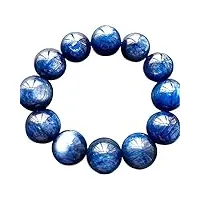 bracelet 18mm naturel bleu kyanite pierre précieuse cristal grosse perle ronde femme hommes bracelet aaaaa (color : as shown)