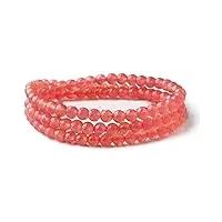 bracelet bracelet de perles rondes en pierres précieuses de rhodochrosite de rose naturelle d'argentine de 6 mm (color : as shown)