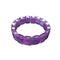 bracelet bracelet jonc for femme en perles de cristal rectangle kunzite violet naturel véritable aaaaa (color : as shown, size : bead size:18mm)