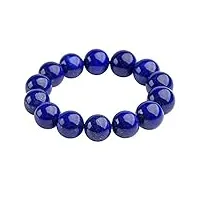 sudemota bracelet naturel bleu lapis lazuli gemstone big stretch perle ronde puissante femme hommes bracelet 16mm (color : blue)