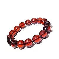 bracelet 13mm naturel rouge sang ambre pierre précieuse cristal perle ronde stretch femme bracelet aaaaa certificat (color : as shown)