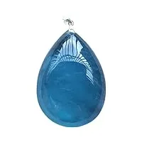 sudemota pendentif véritable pendentif en cristal de goutte d'eau de pierre précieuse d'aigue-marine bleue naturelle 28x20x10mm création de bijoux
