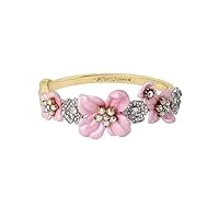 bracelet jonc en forme de grappe de fleurs, taille unique, métal et verre, sans pierre précieuse, taille unique, métal, sans pierre précieuse