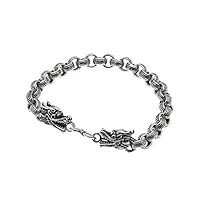 weisha bracelet rétro thai argenté personnalité rock bracelet dragon bracelet s925 argent bracelet à tête de dragon à double dragon pour hommes argentésbracelet