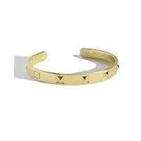 rock & steel rockstar bracelet jonc pour homme en argent sterling 925 doré fait main, e