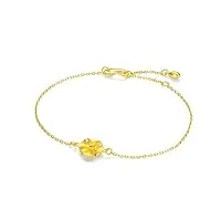 jybos solide or 24 carats chaîne de fleurs bracelet pour femme, bijoux cadeaux pour femme Épouse maman fille