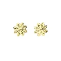 lucchetta boucles d'oreilles marguerite or jaune 9k - symbole de vérité - bijoux d'or pour femme fille - made in italy certifié