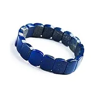 uthty naturel bleu lapis lazuli gemme cristal rectangle perle stretch bracelet bracelet aaaa
