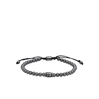 fossil bracelet pour homme, longueur : 250 mm, largeur : 4 mm bracelet en acier inoxydable gunmetal, jf04416793