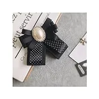 royaux broches new cloth art bow tie broche perle cristal handmand bowknot cravate robe chemise col pin mode bijoux pour femmes accessoires (couleur métal : 12)