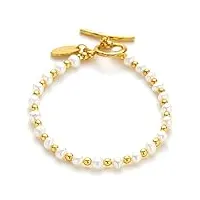 c.paravano bracelet or pour femme | bracelet ajustable | bracelet plaqué or 18k pour femme | bracelet pour fille | bracelet de perles d'eau douce