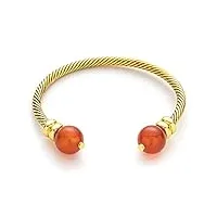 c.paravano bracelet en or pour femme | bracelet ajustable | bracelet plaqué or 18k pour femme | bracelet vintage en agate rouge | bracelet pour fille