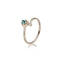 bagues vintage pour femme - cœur - or 18 carats - saphir bleu - diamant - alliances - bague de fiançailles - bijoux cadeaux, saphir bleu diamant