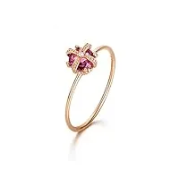 alliance vintage, couronne en or 18 carats, tourmaline rose, diamant, bague de fiançailles bijoux cadeaux pour femmes, diamant tourmaline rose diamant