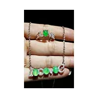 daperci ensemble de bijoux en argent 925 a gread emerald jade collier femme accessoires de mode