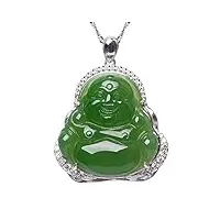 daperci collier en argent 925 avec pendentif en jade et bouddha en jaspe naturel accessoires de mode