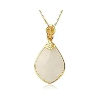 daperci collier de jade incrusté d'or de jade blanc naturel féminin accessoires de mode