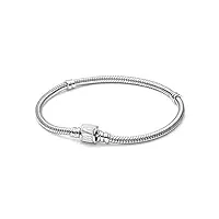 bracelet maille serpent marvel en argent sterling avec fermoir marvel et émail blanc, 20