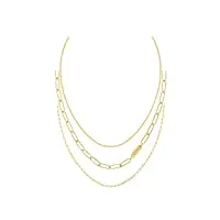calvin klein collier en chaîne pour femme collection gift set or jaune - 35000433