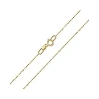amberta allure collier pour femme chaîne en or jaune 9 carats: chaîne singapour de 1,1 mm - 40 cm