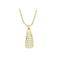 sofia milani - collier pour femme en argent 925 - plaqué or - avec pendentif de pierre de zircon - n0605