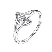 prosilver bague noeud celtique femme argent sterling 925, anneau triquetra taille 64