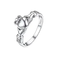 prosilver bague irlandaise anneau de claddagh femme en argent 925 taille 67