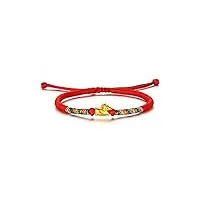 zhou liu fu bracelets en or massif 24ct, véritable bracelet en or pur, bijoux du zodiaque chinois, bracelet tressé réglable, lapin, dragon, chat, chien, cochon pour femmes, hommes, adolescentes