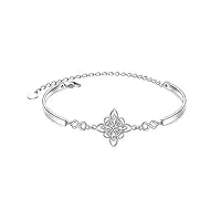 daochong bracelet en argent sterling 925 avec nœud celtique pour femme, no gemstone