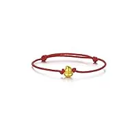 zhou liu fu 24k solid gold bracelets, real pure gold jewelry adjustable gourd red braided bracelets pour femmes hommes adolescentes filles