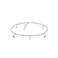 sofia milani - bracelet de cheville pour femme en argent 925 - avec pendentif en forme du cœur boule - a0001