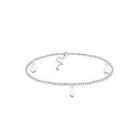 sofia milani - bracelet de cheville pour femme en argent 925 - avec pendentif en forme de pierre de zircon - a0005