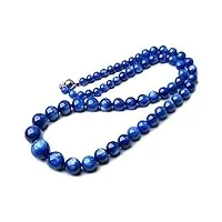 phonme collier en cristal de kyanite bleu naturel bijoux for femme hommes perles rondes en pierre chaînes extensibles aaaaa 5mm-13mm accessoires de mode