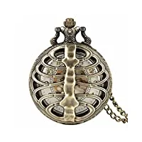 ataay antique steampunk bronze spine ribs creux quartz chaîne de montre de poche collier pendentif chandail chaîne vintage cadeaux pour hommes femmes