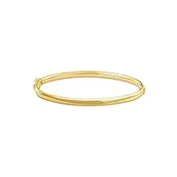 miore bracelet or femme 9ct 375- bijoux or jaune en manchette tube poli avec fermoir de sécurité- circonférence 18.5cm