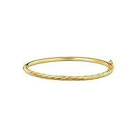 miore bracelet or femme 9ct 375- bijoux or jaune en manchette torsadée avec fermoir de sécurité- circonférence 18.5cm